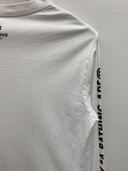 A BATHING APE（ア ベイシング エイプ）A BATHING APE (ア ベイシング エイプ) 長袖カットソー ホワイト サイズ:Mの古着・服飾アイテム