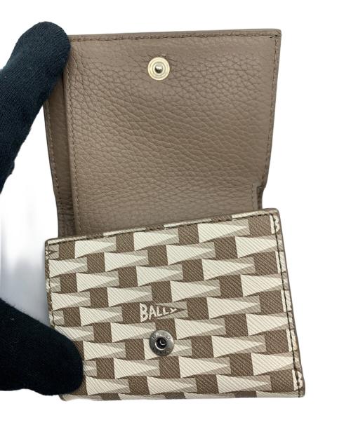 BALLY（バリー）BALLY (バリー) 3つ折り財布 ブラウン×ベージュの古着・服飾アイテム