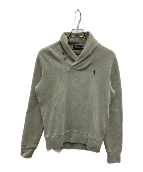POLO RALPH LAUREN（ポロ・ラルフローレン）POLO RALPH LAUREN (ポロ・ラルフローレン) エルボーパッチスウェット オリーブ サイズ:xsの古着・服飾アイテム