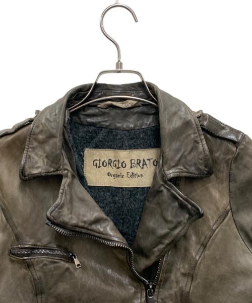 GIORGIO BRATO（ジョルジョブラッド）GIORGIO BRATO (ジョルジョブラッド) ライダースジャケット ブラウン サイズ:40の古着・服飾アイテム