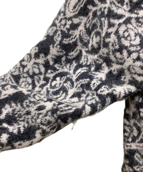 Snidel（スナイデル）Snidel (スナイデル) ビジューボタンジャガードカーディガン ブラック×ベージュ サイズ:FREEの古着・服飾アイテム