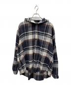 goldゴールド）の古着「COTTON NEL CHECK OVER SIZE PARKA」｜ブラウン×グレー