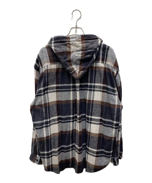 gold（ゴールド）gold (ゴールド) COTTON NEL CHECK OVER SIZE PARKA ブラウン×グレー サイズ:Lの古着・服飾アイテム