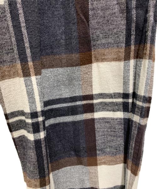 gold（ゴールド）gold (ゴールド) COTTON NEL CHECK EASY PANTS ブラウン×グレー サイズ:Mの古着・服飾アイテム