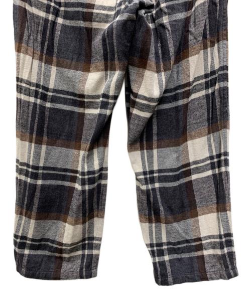 gold（ゴールド）gold (ゴールド) COTTON NEL CHECK EASY PANTS ブラウン×グレー サイズ:Mの古着・服飾アイテム