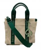 Kate Spadeケイトスペード）の古着「プレティキャンバススモールトートバッグ」｜アイボリー×グリーン