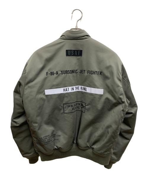 AVIREX（アヴィレックス）AVIREX (アヴィレックス) ステンシルジャケット カーキ×オレンジ サイズ:Lの古着・服飾アイテム