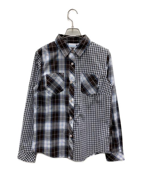 Columbia（コロンビア）Columbia (コロンビア) 長袖シャツ ブラウン×ブルー サイズ:Lの古着・服飾アイテム