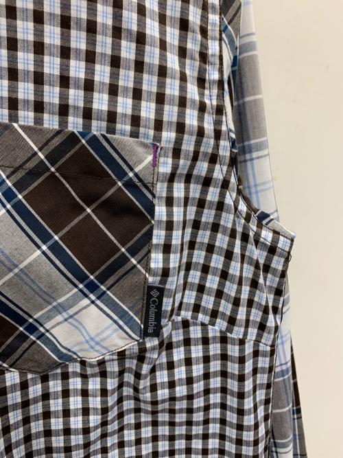 Columbia（コロンビア）Columbia (コロンビア) 長袖シャツ ブラウン×ブルー サイズ:Lの古着・服飾アイテム