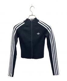 adidas（アディダス）の古着「スリーストライプス スリム ニット トラックトップ」｜ブラック