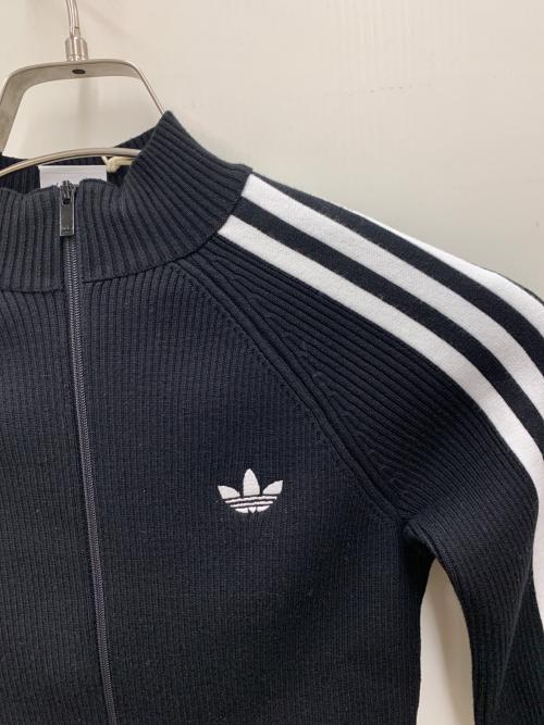 adidas（アディダス）adidas (アディダス) スリーストライプス スリム ニット トラックトップ ブラック サイズ:S 未使用品の古着・服飾アイテム