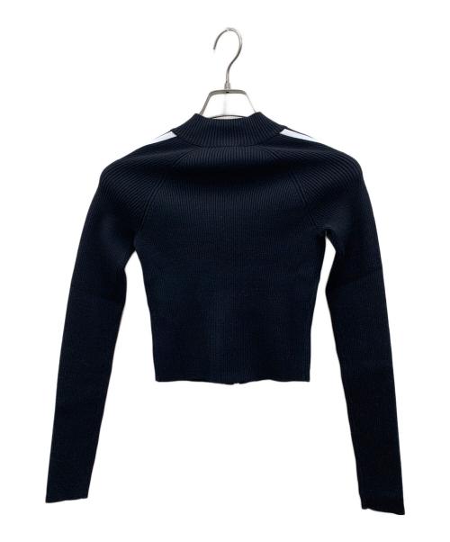 adidas（アディダス）adidas (アディダス) スリーストライプス スリム ニット トラックトップ ブラック サイズ:S 未使用品の古着・服飾アイテム