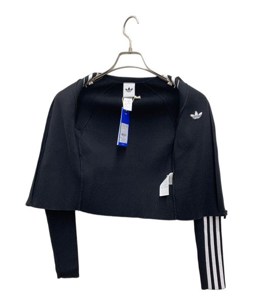 adidas（アディダス）adidas (アディダス) スリーストライプス スリム ニット トラックトップ ブラック サイズ:S 未使用品の古着・服飾アイテム