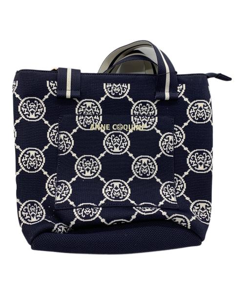 ANNE COQUINE（アンコキーヌ）Anne Coquine (アンコキーヌ) トートバッグ ネイビー×ホワイト 未使用品の古着・服飾アイテム