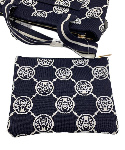 ANNE COQUINE（アンコキーヌ）Anne Coquine (アンコキーヌ) トートバッグ ネイビー×ホワイト 未使用品の古着・服飾アイテム