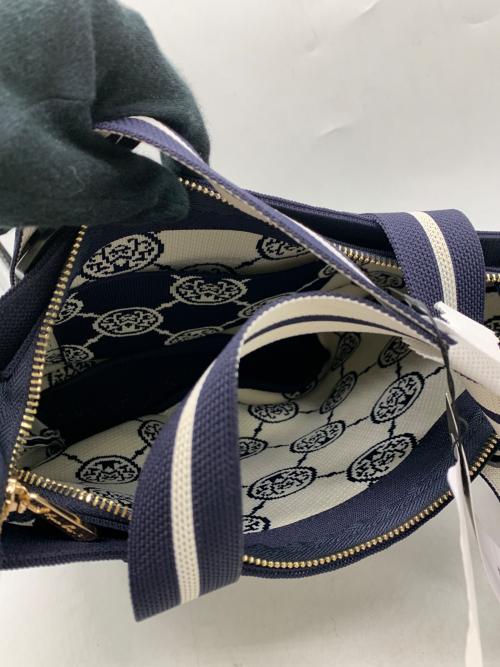 ANNE COQUINE（アンコキーヌ）Anne Coquine (アンコキーヌ) トートバッグ ネイビー×ホワイト 未使用品の古着・服飾アイテム