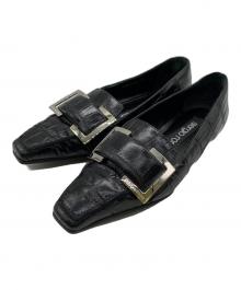 sergio rossi（セルジオロッシ）の古着「クロコ型押しレザーローファー」｜ブラック