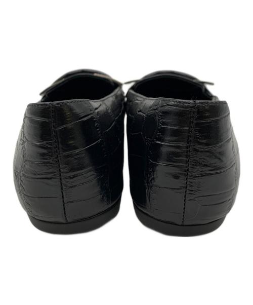 sergio rossi（セルジオロッシ）sergio rossi (セルジオロッシ) クロコ型押しレザーローファー ブラック サイズ:34 未使用品の古着・服飾アイテム