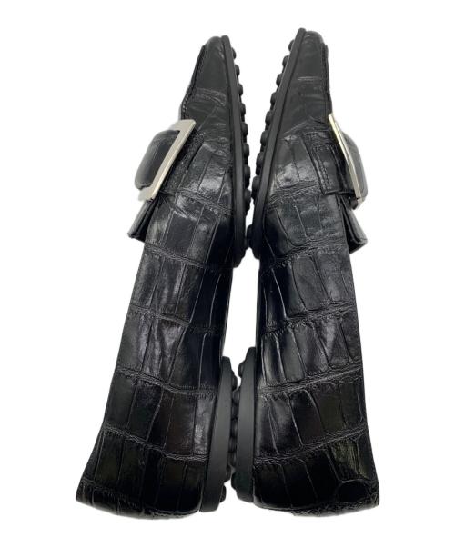 sergio rossi（セルジオロッシ）sergio rossi (セルジオロッシ) クロコ型押しレザーローファー ブラック サイズ:34 未使用品の古着・服飾アイテム