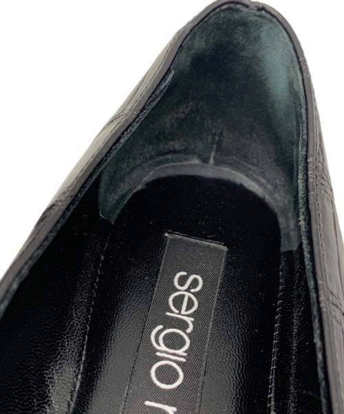 sergio rossi（セルジオロッシ）sergio rossi (セルジオロッシ) クロコ型押しレザーローファー ブラック サイズ:34 未使用品の古着・服飾アイテム