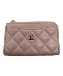 CHANEL（シャネル）の古着「フラグメントケース　マトラッセ　キャビアスキン」｜ピンク