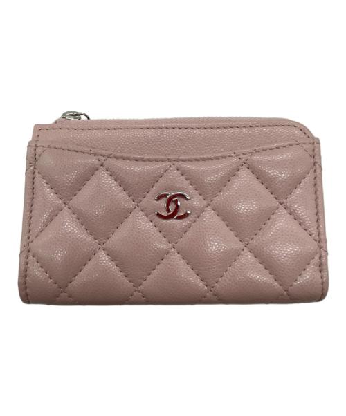 CHANEL（シャネル）CHANEL (シャネル) フラグメントケース　マトラッセ　キャビアスキン ピンクの古着・服飾アイテム