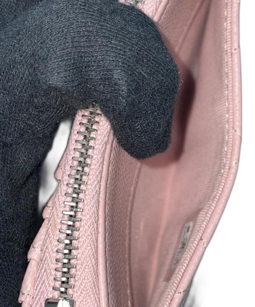 CHANEL（シャネル）CHANEL (シャネル) フラグメントケース　マトラッセ　キャビアスキン ピンクの古着・服飾アイテム