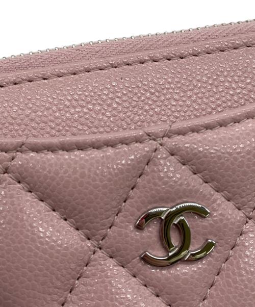 CHANEL（シャネル）CHANEL (シャネル) フラグメントケース　マトラッセ　キャビアスキン ピンクの古着・服飾アイテム