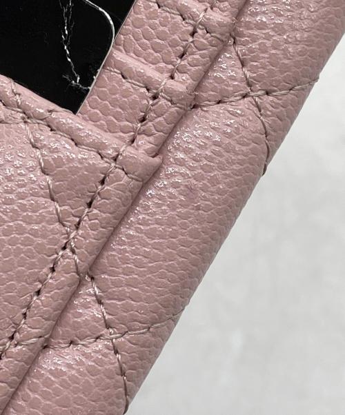 CHANEL（シャネル）CHANEL (シャネル) フラグメントケース　マトラッセ　キャビアスキン ピンクの古着・服飾アイテム