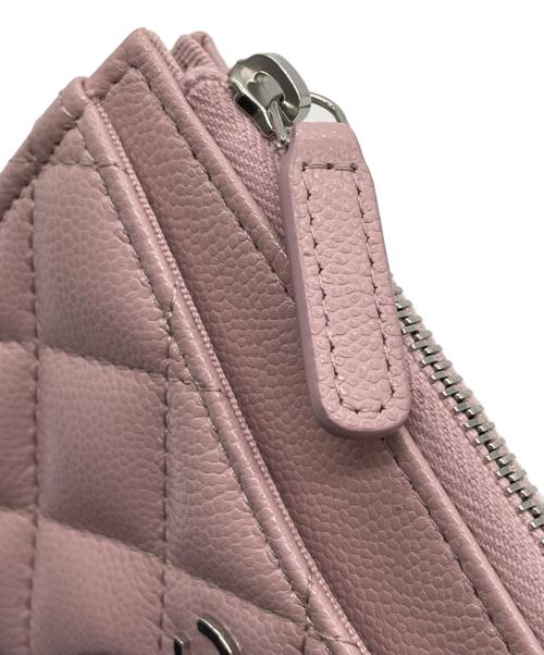 CHANEL（シャネル）CHANEL (シャネル) フラグメントケース　マトラッセ　キャビアスキン ピンクの古着・服飾アイテム