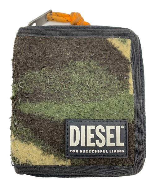 DIESEL（ディーゼル）DIESEL (ディーゼル) 2つ折り財布 カーキ×オレンジの古着・服飾アイテム