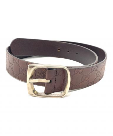 中古・古着通販】GUCCI (グッチ) レザーベルト ブラウン｜ブランド
