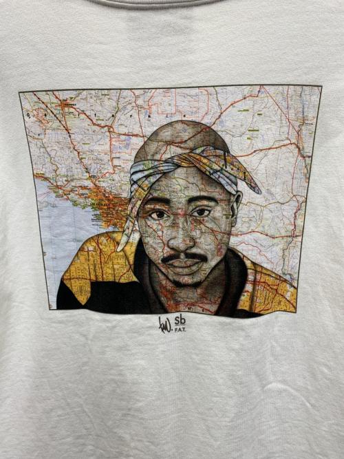 FAT（エフエーティー）FAT (エフエーティー) 2PAC (2パック) 半袖カットソー ホワイト サイズ:Freeの古着・服飾アイテム