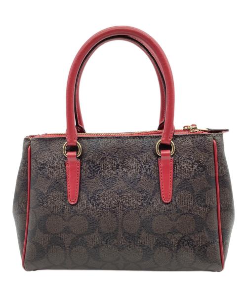 COACH（コーチ）COACH (コーチ) ハンドバッグ ブラウン×レッドの古着・服飾アイテム