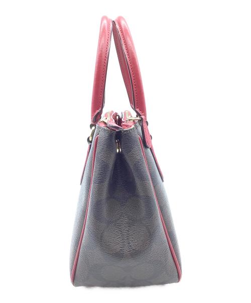 COACH（コーチ）COACH (コーチ) ハンドバッグ ブラウン×レッドの古着・服飾アイテム