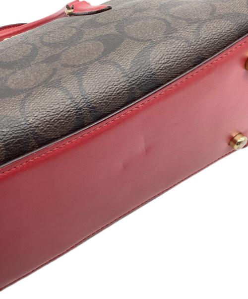 COACH（コーチ）COACH (コーチ) ハンドバッグ ブラウン×レッドの古着・服飾アイテム