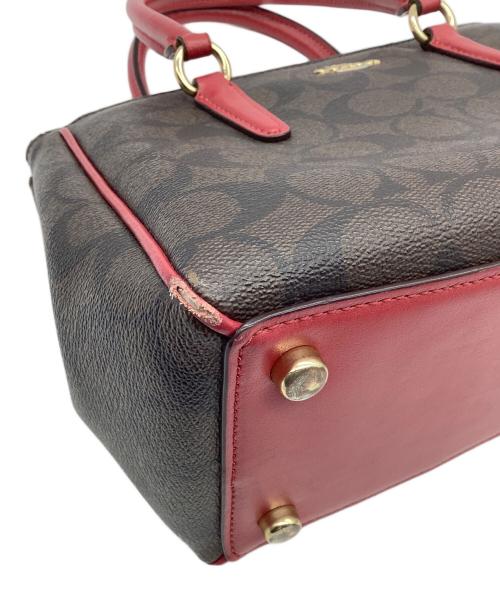 COACH（コーチ）COACH (コーチ) ハンドバッグ ブラウン×レッドの古着・服飾アイテム