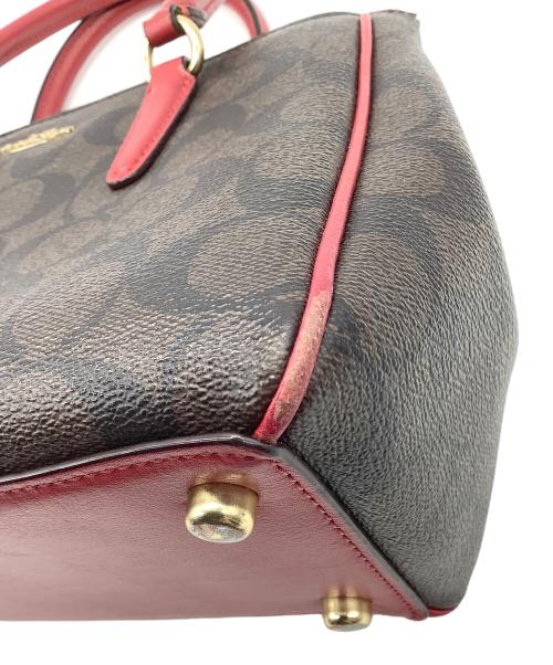 COACH（コーチ）COACH (コーチ) ハンドバッグ ブラウン×レッドの古着・服飾アイテム