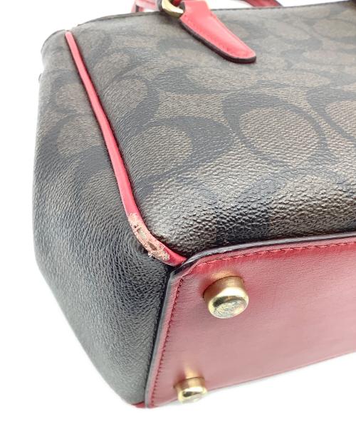 COACH（コーチ）COACH (コーチ) ハンドバッグ ブラウン×レッドの古着・服飾アイテム
