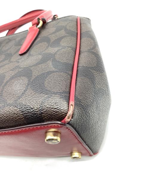 COACH（コーチ）COACH (コーチ) ハンドバッグ ブラウン×レッドの古着・服飾アイテム