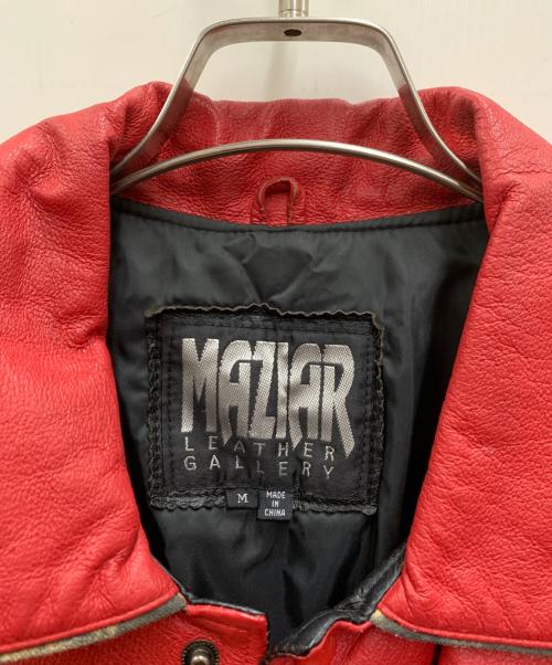 MAZIAR LEATHER GALLERY（マジア・レザー・ギャラリー）MAZIAR LEATHER GALLERY (マジア・レザー・ギャラリー) レザージャケット ブラック×レッド サイズ:Mの古着・服飾アイテム