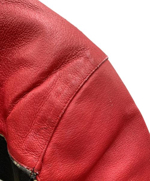 MAZIAR LEATHER GALLERY（マジア・レザー・ギャラリー）MAZIAR LEATHER GALLERY (マジア・レザー・ギャラリー) レザージャケット ブラック×レッド サイズ:Mの古着・服飾アイテム