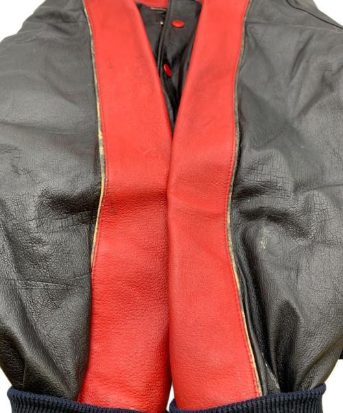 MAZIAR LEATHER GALLERY（マジア・レザー・ギャラリー）MAZIAR LEATHER GALLERY (マジア・レザー・ギャラリー) レザージャケット ブラック×レッド サイズ:Mの古着・服飾アイテム