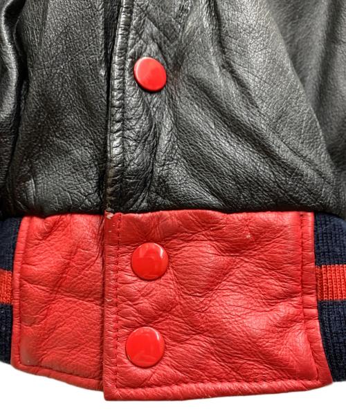 MAZIAR LEATHER GALLERY（マジア・レザー・ギャラリー）MAZIAR LEATHER GALLERY (マジア・レザー・ギャラリー) レザージャケット ブラック×レッド サイズ:Mの古着・服飾アイテム