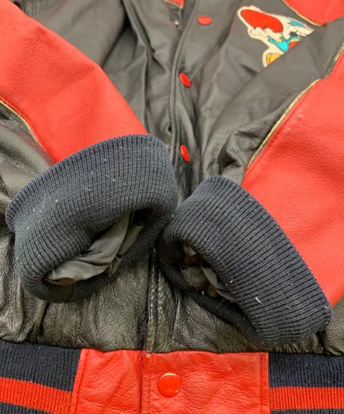 MAZIAR LEATHER GALLERY（マジア・レザー・ギャラリー）MAZIAR LEATHER GALLERY (マジア・レザー・ギャラリー) レザージャケット ブラック×レッド サイズ:Mの古着・服飾アイテム