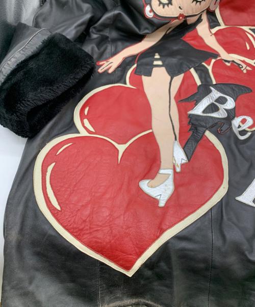 BETTY BOOP（ベティー・ブープ）BETTY BOOP (ベティー・ブープ) レザーコート ブラック サイズ:不明の古着・服飾アイテム