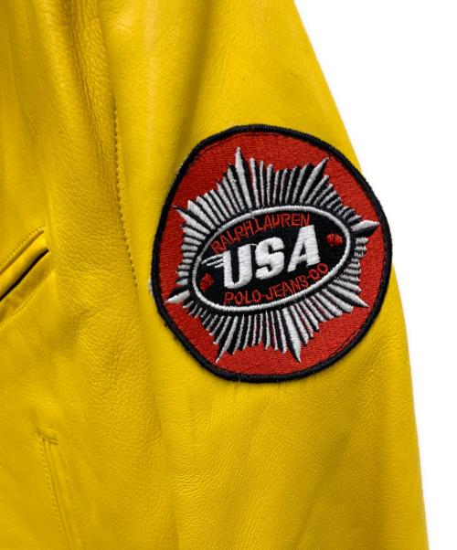 POLO JEANS CO.（ポロジーンズカンパニー）POLO JEANS CO. (ポロジーンズカンパニー) レザージャケット イエロー サイズ:Sの古着・服飾アイテム