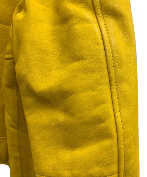 POLO JEANS CO.（ポロジーンズカンパニー）POLO JEANS CO. (ポロジーンズカンパニー) レザージャケット イエロー サイズ:Sの古着・服飾アイテム