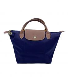 LONGCHAMP（ロンシャン）の古着「ハンドバッグ」｜ネイビー×ブラウン