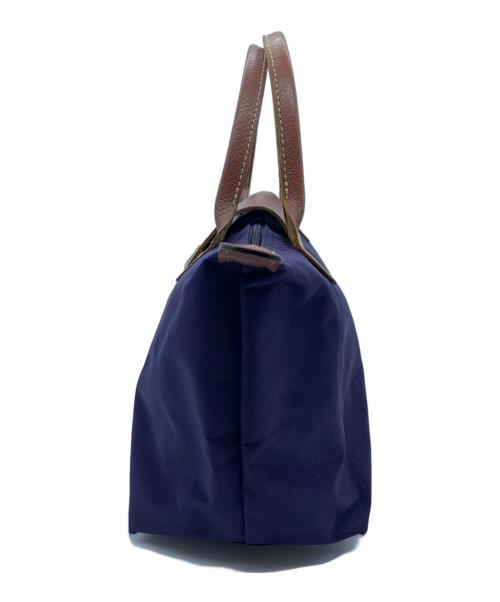 LONGCHAMP（ロンシャン）LONGCHAMP (ロンシャン) ハンドバッグ ネイビー×ブラウンの古着・服飾アイテム